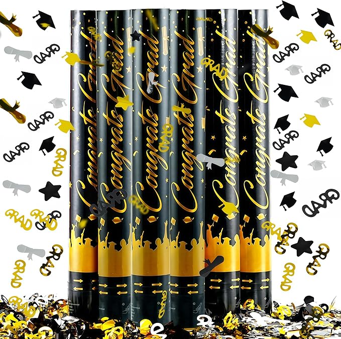 16 inch Graduation Confetti Poppers, Confettis Cannons Bulk by OceanWings