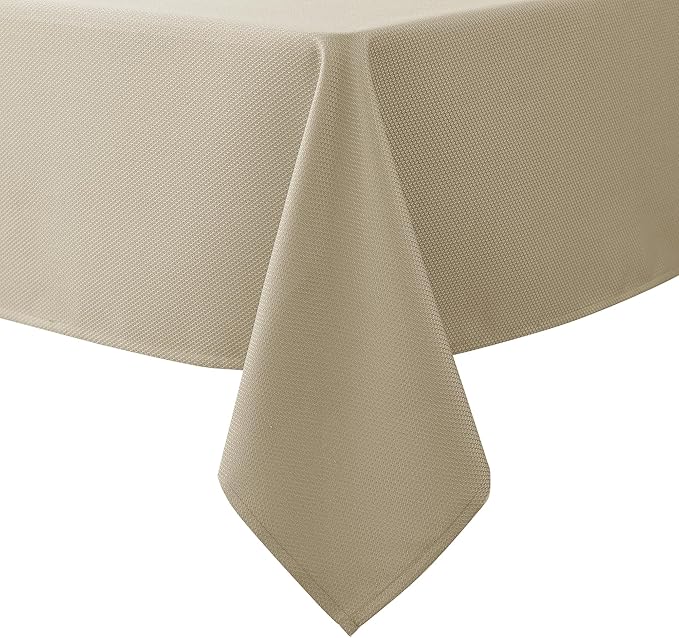Biscaynebay Textured Fabric Tablecloths 70x108 Inches Rectangular, Natural by Biscaynebay