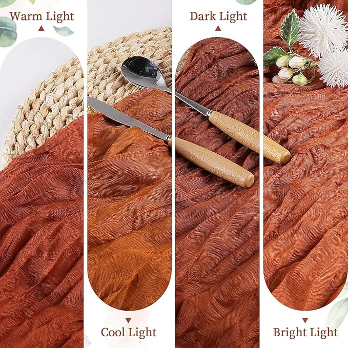 6 Pack Terracotta Cheesecloth Table Runner 10FT Long Boho Gauze Table Runner - Image 5
