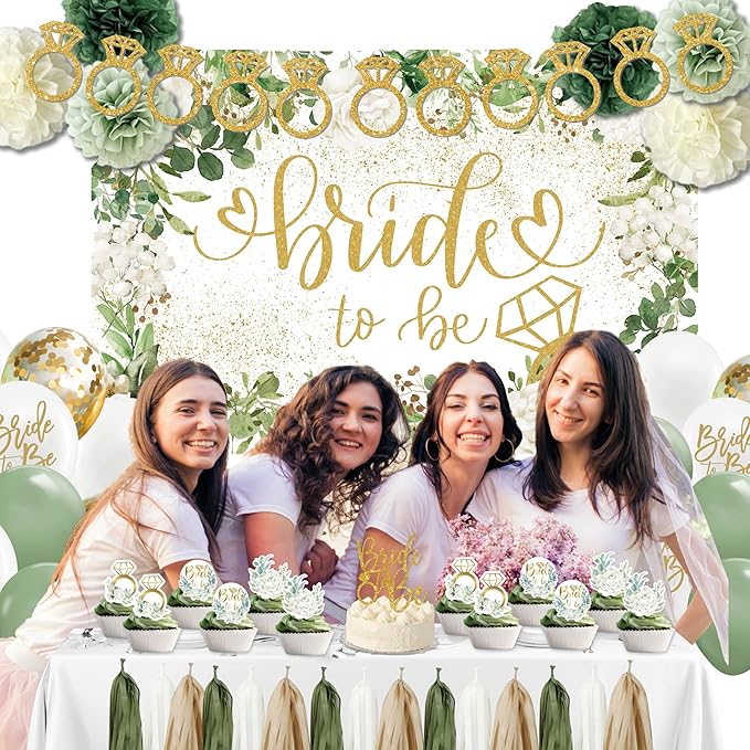 Sage Green Bridal Shower Decorations, Bachelorette Party Decorations, Bride to - Image 3