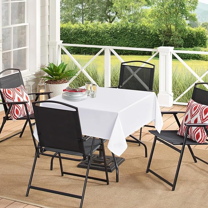 sancua White Square Tablecloths 60x60 Inch - Image 3