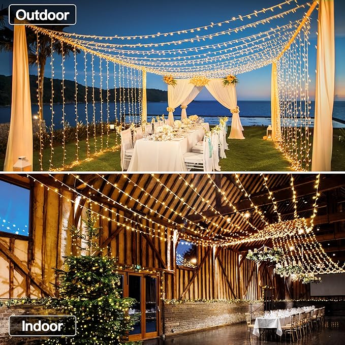 196 FT 600 LED Christmas Lights Outdoor Waterproof, Warm White Christmas Lights - Image 2