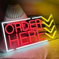 Order Here Neon Sign Red Light Up Order Here Sign by Artlast