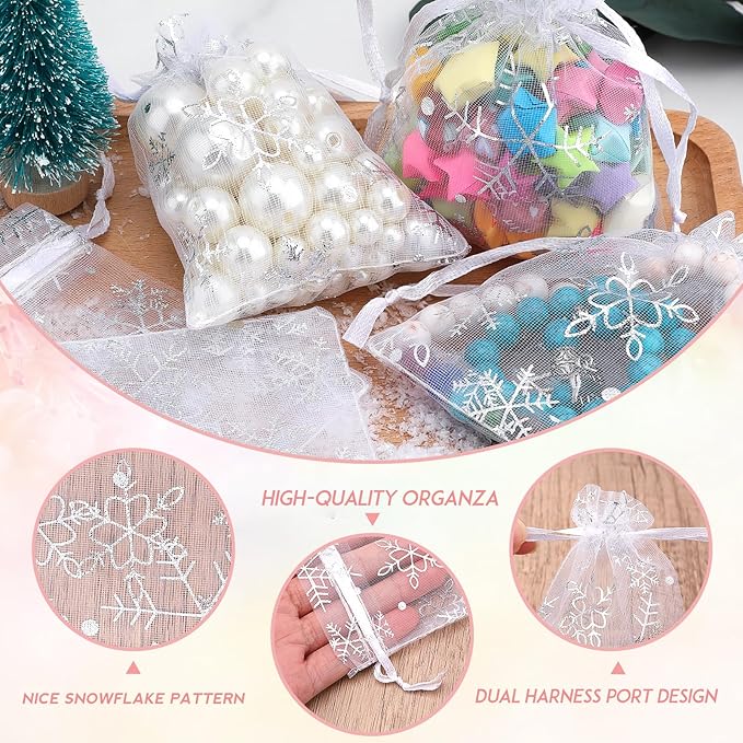 jijAcraft 5x7 Inch Christmas Organza Bags - Image 3