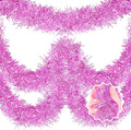25 Feet Macaron Pink Christmas Tinsel Garland, Metallic Foil Twist Banner Wall by LANTIANCHEN