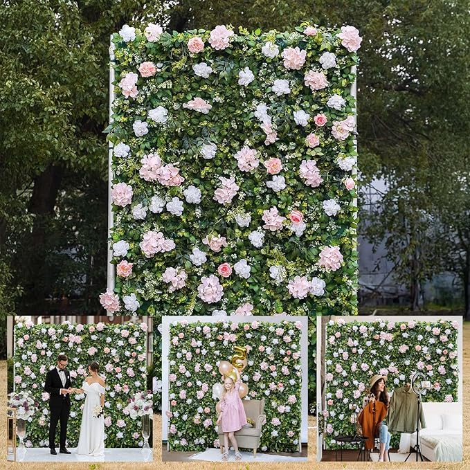 Artificial Luxury‌ Flower Wall Panels, Gorgeous 3D Silk Floral Backdrop by COCOFLOWERWALL
