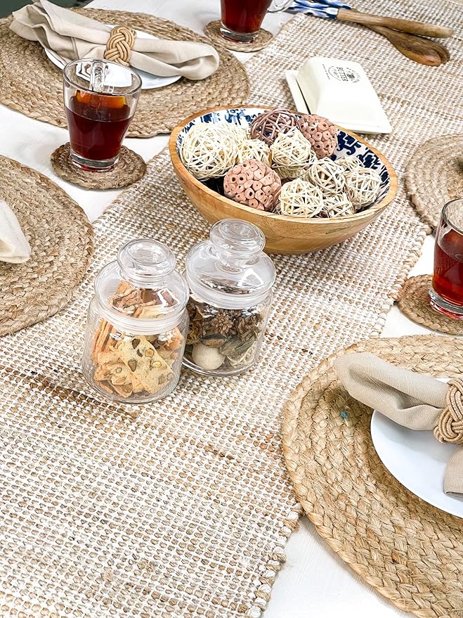 Chardin home Natural Jute Table Runner 13x90 Inch – Vintage Boho Rustic Table - Image 8