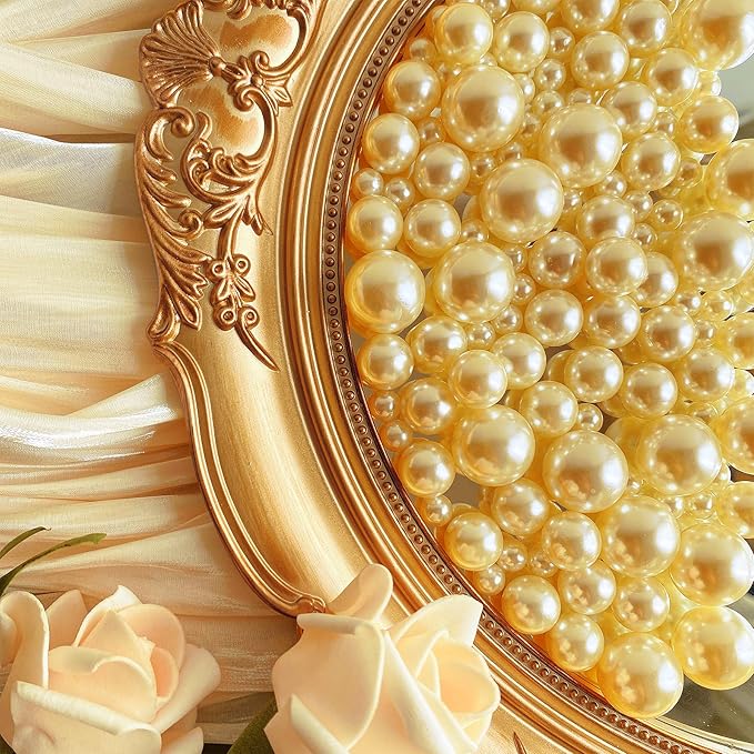 120 PCS 8/14/20mm No Hole Polish Pearl Beads - Image 4