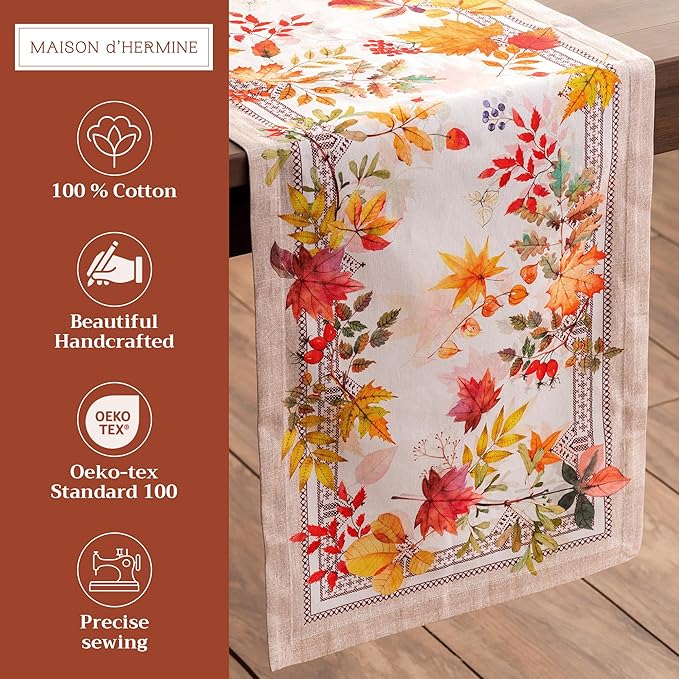 Maison d' Hermine Table Runner 100% Cotton Single Layer Table Runners 108 - Image 2