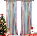 Hahuho Rainbow Sequin Backdrop Curtain, Party Decoration（2 Panels, 2FT x 8FT by Hahuho