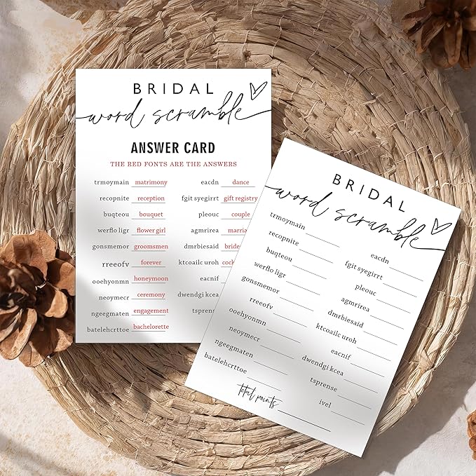 Fun Wedding Shower Games Bridal Word Scramble who knows the bride best 25 Game - Image 3