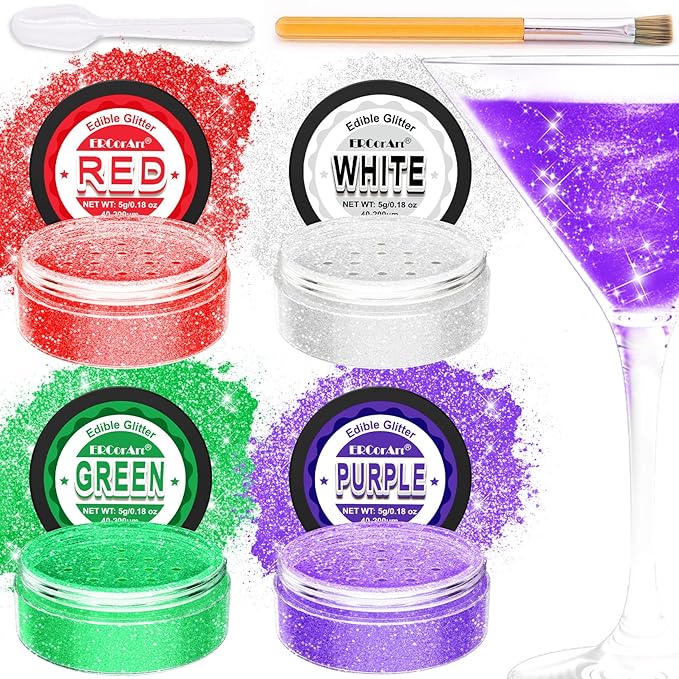 Edible Glitter - 4 Colors Luster Dust Edible Glitter by WelcometotheERCorArt
