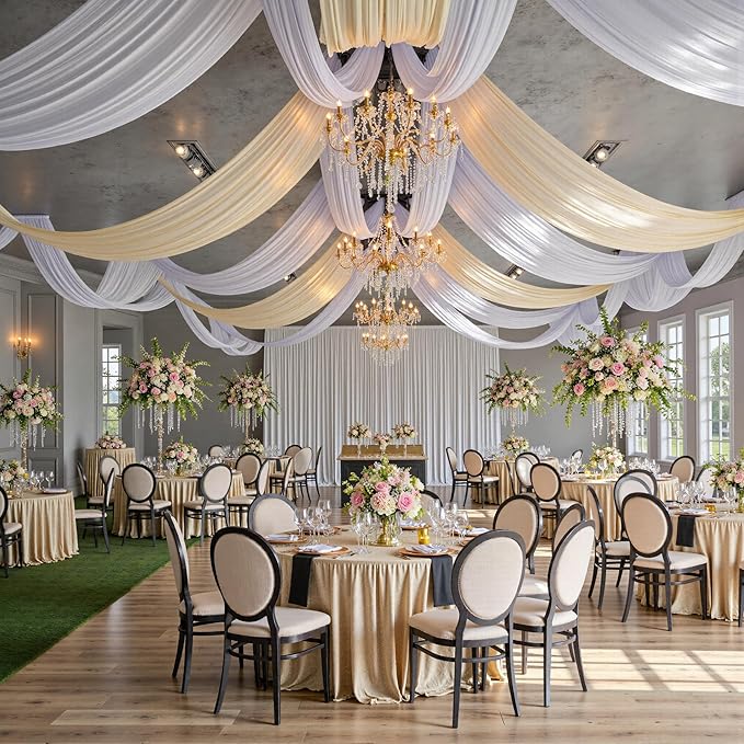 20ft x 15ft White Wrinkle Free Backdrop Curtains - Image 3
