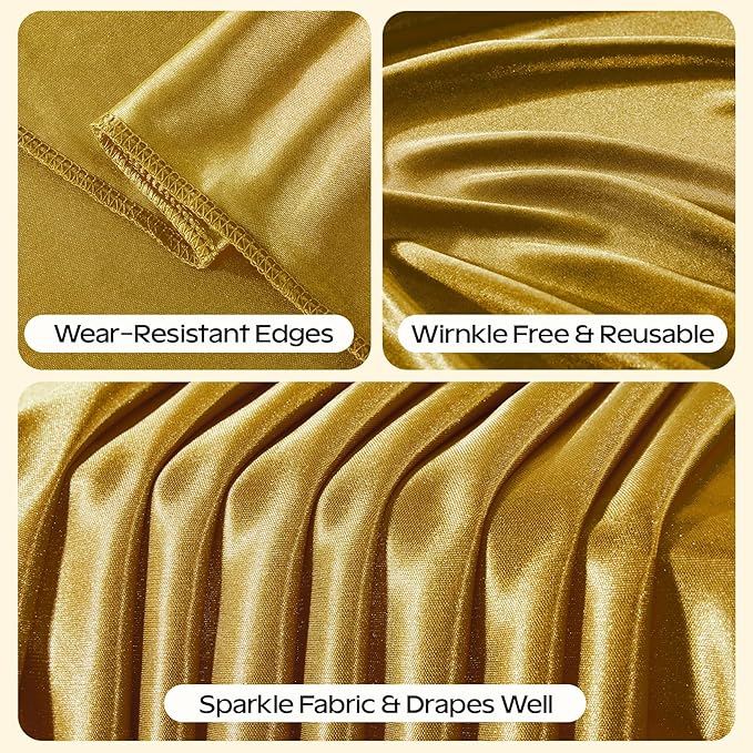 Dark Gold Glitter Backdrop Curtain - Image 2