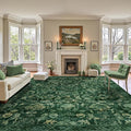 Dark Green Area Rugs 8x10 Rugs for Living Room, Traditional Washable Rugs for by Deerly