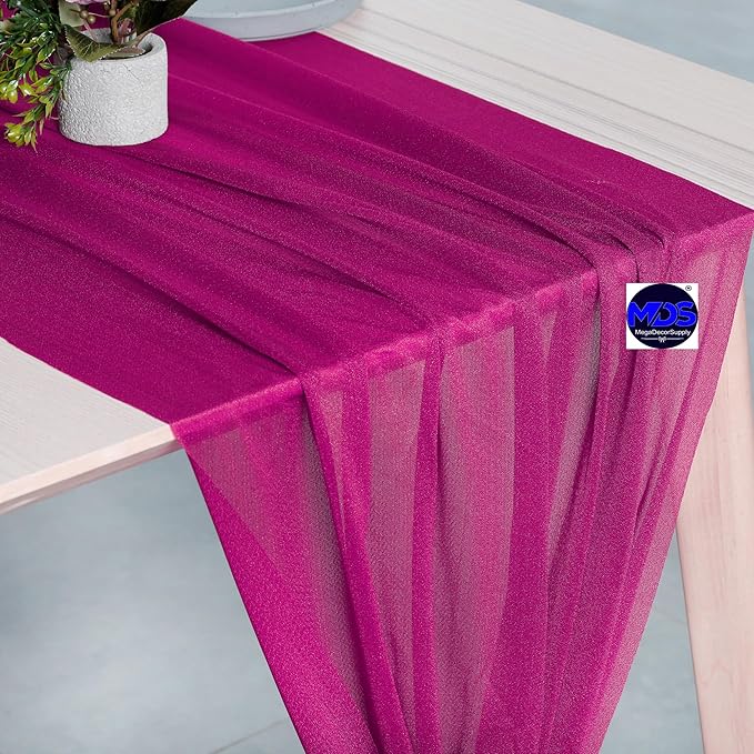 MDS 2 Pack 14ft Chiffon Table Runner 29 x 170 Inches Sheer Wedding Runner - Image 2