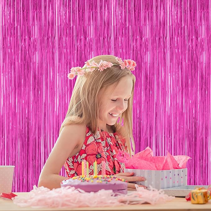 2 Pack Hot Pink Party Decorations, 3.28 FT x 7.05 FT Hot Pink Backdrop - Image 6