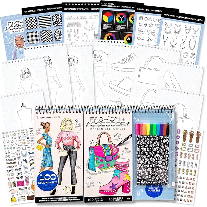 Fashion Angels Fashion & Accessory Design Sketch Set, Includes Sketch Pad by FashionAngels