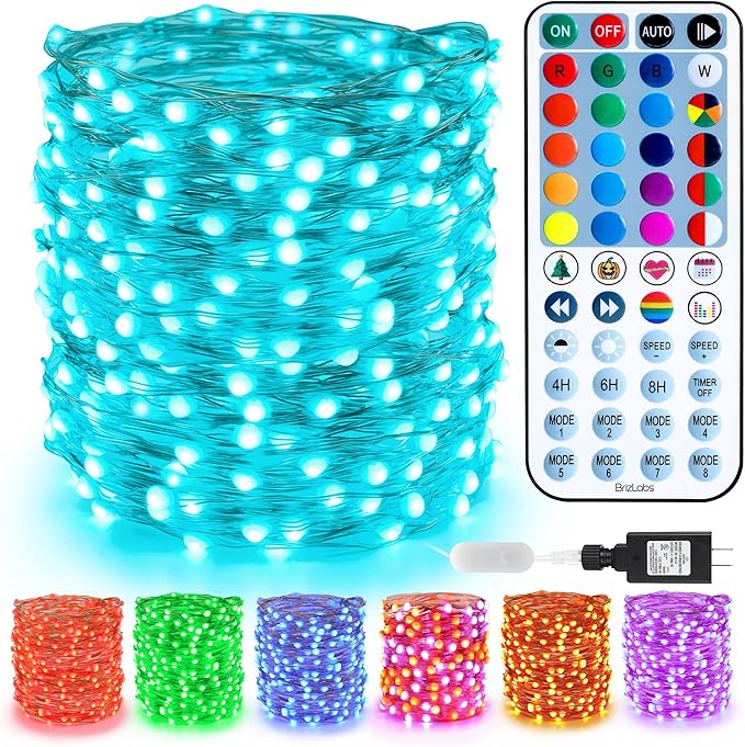 BrizLabs Christmas Fairy Lights - 66ft 200 LED Color Changing Fairy Lights by BrizLabs