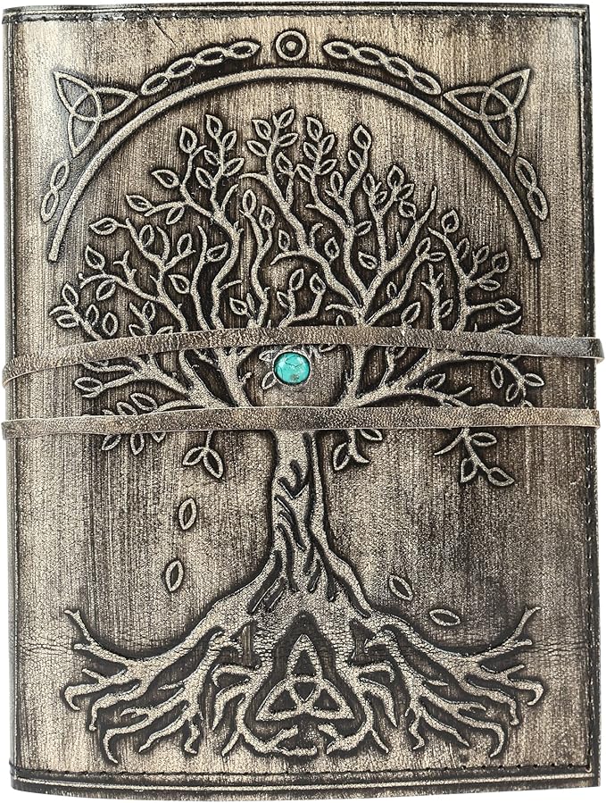 Leather Journal Refillable Lined Paper Tree of Life Handmade writing Notebook - Image 3