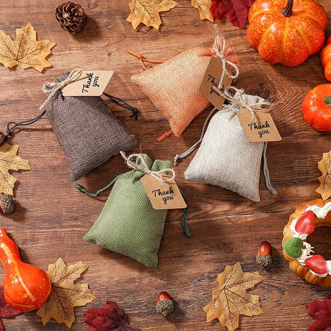 Woanger 100 Pcs Burlap Gift Bags - Image 5