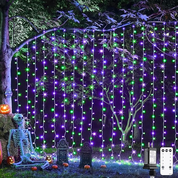 JMEXSUSS 300LED Halloween Curtain Lights by JMEXSUSS