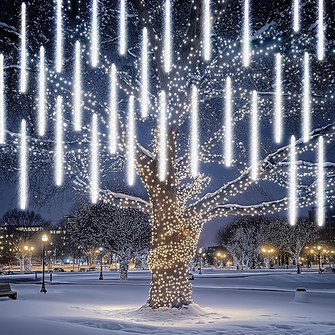 Dazzle Bright 864 LED Christmas Light, Meteor Shower Rain Lights 11.8 Inch 24 by DazzleBright