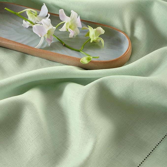 Solino Home Linen Light Green Hemstitch Table Runner 36 Inches - Image 9