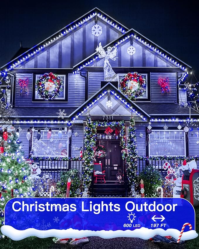 Christmas Lights Outdoor Waterproof, 196FT 600LED String Lights - Image 2