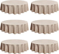 Fitable Faux Linen Round Tablecloths 90 Inch, 6 Pack by Fitable