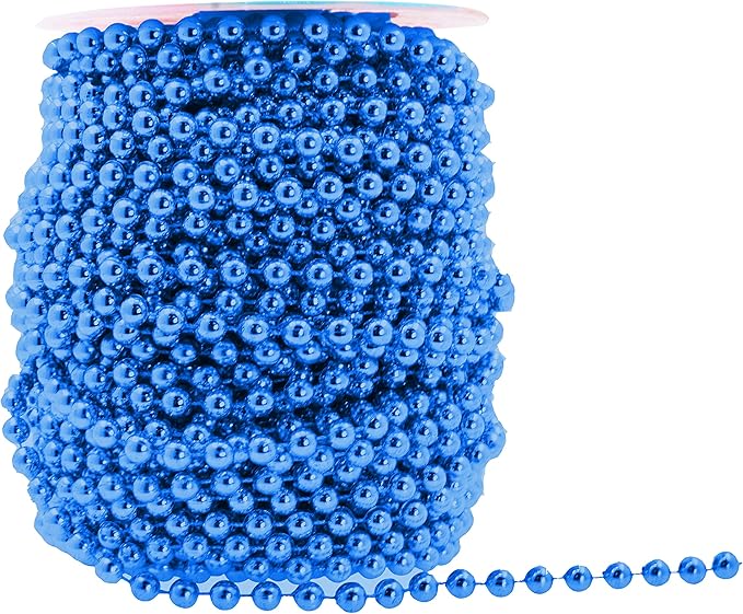 Mandala Crafts 6mm Faux Blue Pearl Beads Roll - Image 3