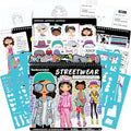 Fashion Angels Streetwear Design Portfolio, Includes 30 Sketch Sheets, Stencil by FashionAngels