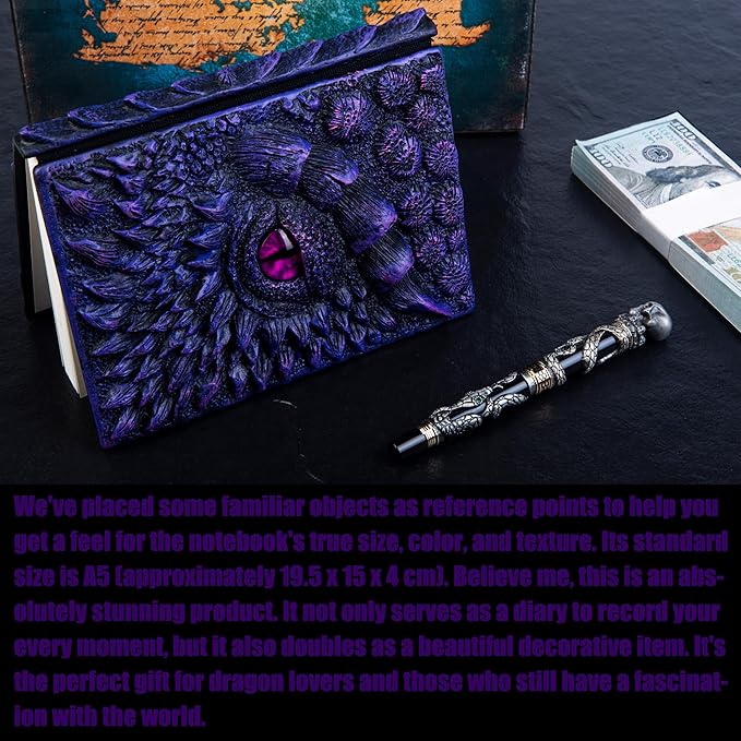 3D Dragon Eye Embossed Journal, Resin Engraving Notebook, Dnd notebook - Image 6