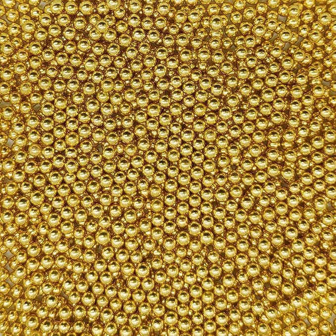 Edible Super Gold Pearl Sugar Sprinkles Candy 4mm Mini Pearls Cake Decorations - Image 2