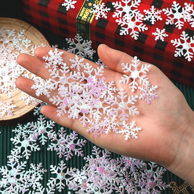 MARFOREVER Snowflake Confetti Decorations, Winter Snowflake Glitter Confetti - Image 2