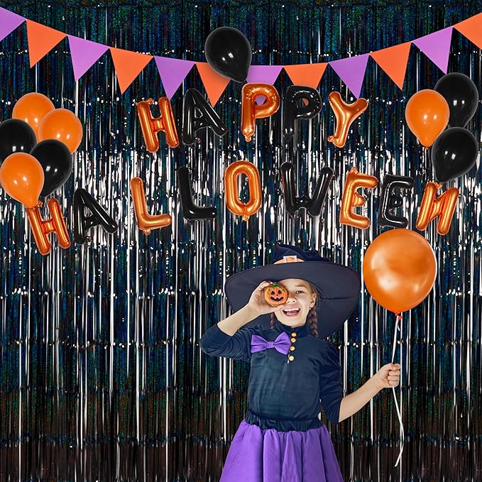 Foil Fringe Curtains Halloween Decor Indoor Party Decorations - Image 5