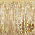 4 Pack Champagne Gold Wave Foil Fringe Curtain Backdrop, 3.28Ft x 8.2Ft by Ferwzsr