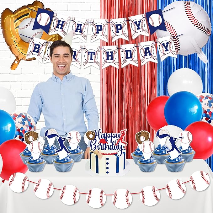 Baseball Party Decorations, Baseball Birthday Party Supplies Kit, Include Sport - Image 5