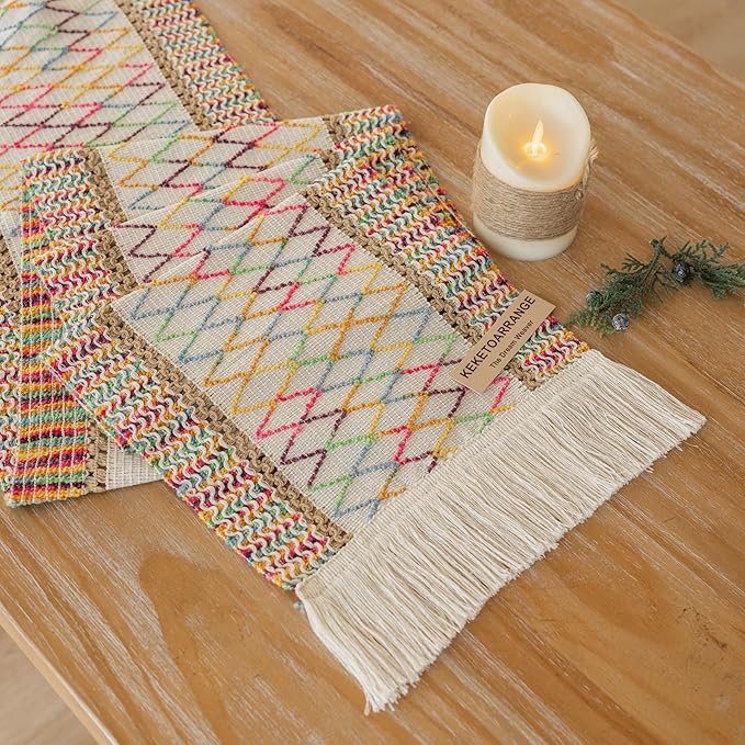 Keketo Boho Table Runner Colorful by KEKETOARRANGE
