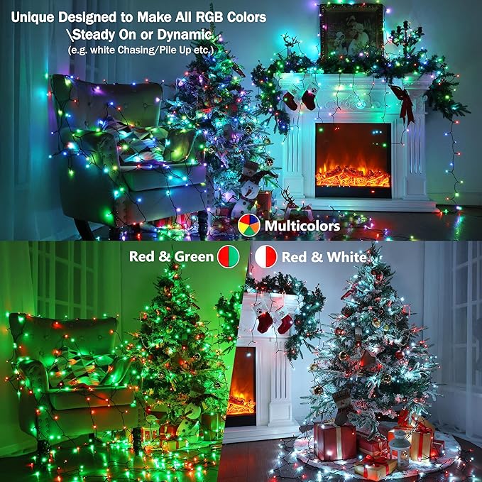 BrizLabs RGBW Christmas Lights, 98.5FT 300 LED Color Changing Halloween String - Image 5