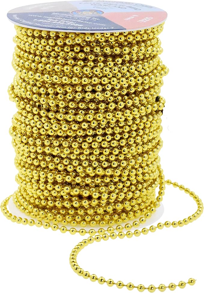 Mandala Crafts 4mm Faux Metallic Gold Pearl Beads Roll - Image 3