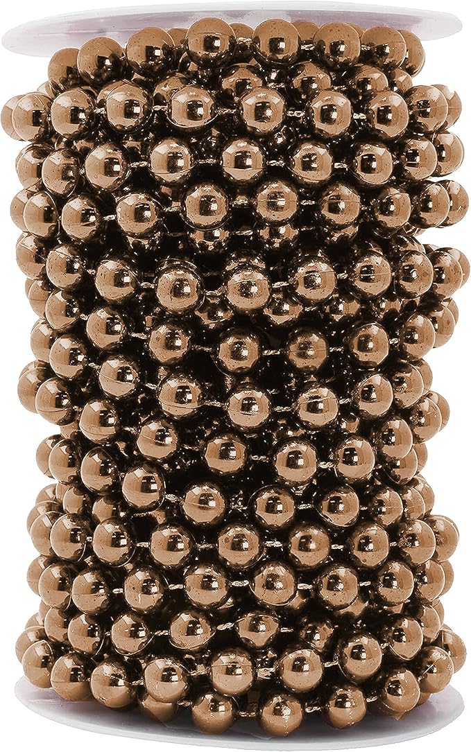 Mandala Crafts 10mm Faux Brown Pearl Beads Roll by MandalaCrafts
