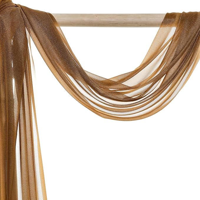 VDS Pack of 2 Panel Wedding Arch Draping Fabric Sheer Chiffon Fabric Drapery - Image 5