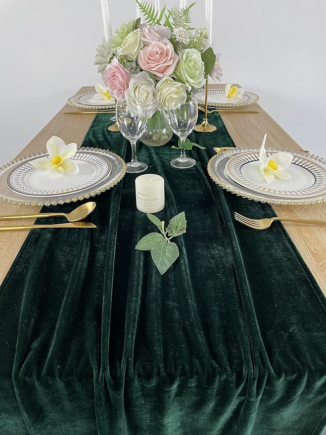 Luxurious Velvet Table Runner, 10ft Wedding Reception Decorations, 20x120inch - Image 5