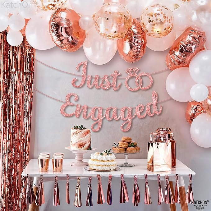 KatchOn Glitter Rose Gold Engagement Banner - Image 3