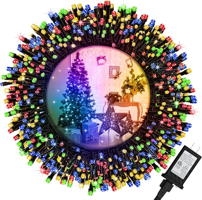 100 LED Christmas String Lights, 39FT Indoor Lights Plug-in by Flechllary