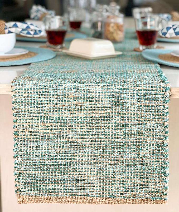 Chardin home Natural Jute Table Runner 13x90 Inch – Vintage Boho Rustic Table by ChardinHome