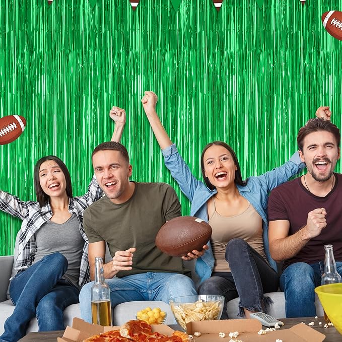 12 Pack Party Decorations, 3.28 FT x 7.05 FT Green Streamer, Metallic Birthday - Image 5
