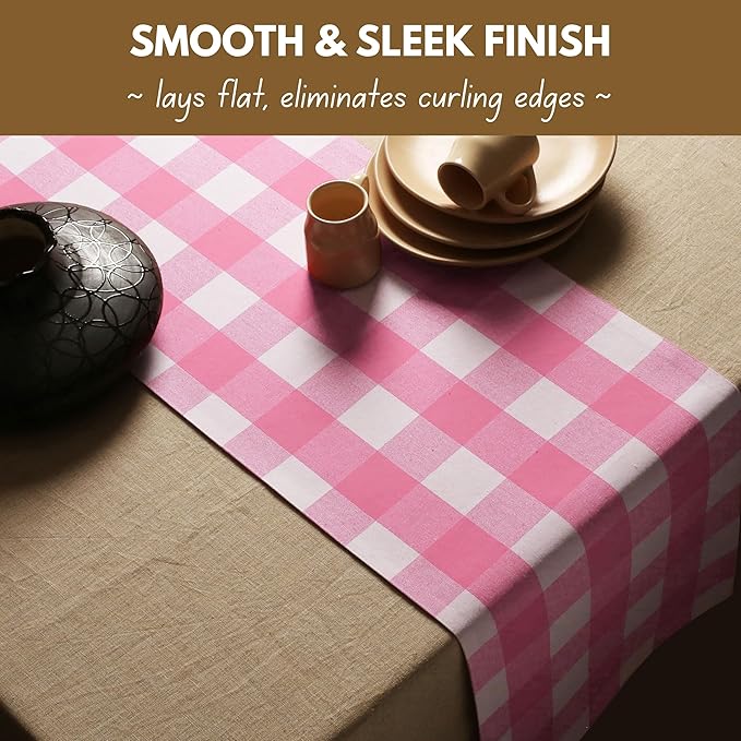 Native Fab Table Runner Buffalo Check Plaid 100% Cotton - Image 3