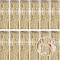 Champagne Gold Fringe Curtain Party Streamers, 12 Pack 3.3ft x 8.2ft Foil by LITLANDSTAR